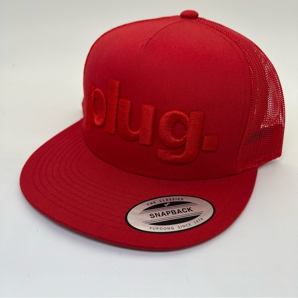 Plug Red SnapBack Trucker Hat Yupoong Hat New